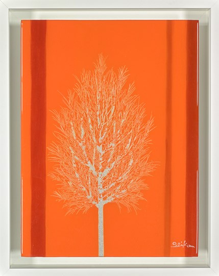 Silver Silent Grove Mini IV by Nakisa Seika - Glazed Original Painting on Board